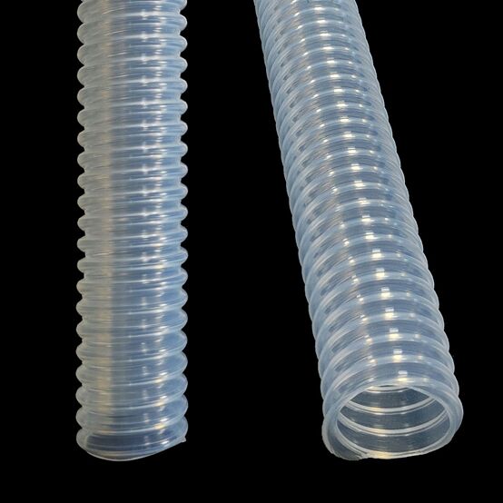 High-Transparency PTFE Corrugated Hose Flexible, Chemical-Resistant, Non-Stick | ID 3.3–63.5 mm | -70°C to +260°C