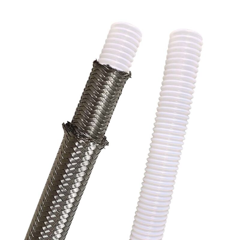 PTFE Lined Flexible Metal Hose 304 Stainless Steel Braided / Polyester Braided | Corrosion-Resistant, High-Temperature, High-Pressure