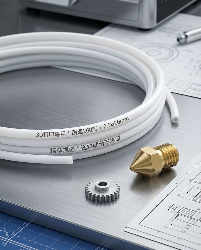 High Precision PTFE Tubing for 3D Printer, ID 2.5mm OD 4.0mm, Virgin White Fluoropolymer Bowden Tube for 1.75mm Filament