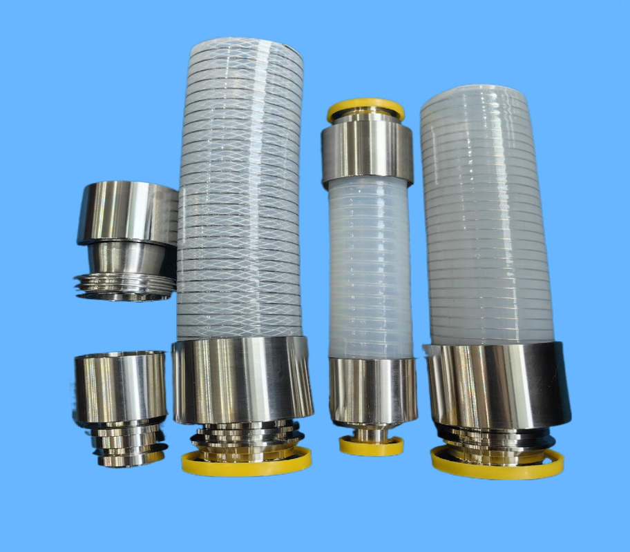 Food Grade Platinum Cured Steel Wire Reinforced Silicone Hose Assembly with TC DIN SMS Stainless Steel Sanitary Fittings for Beverage Dairy Pharmaceutical CIP SIP Transfer