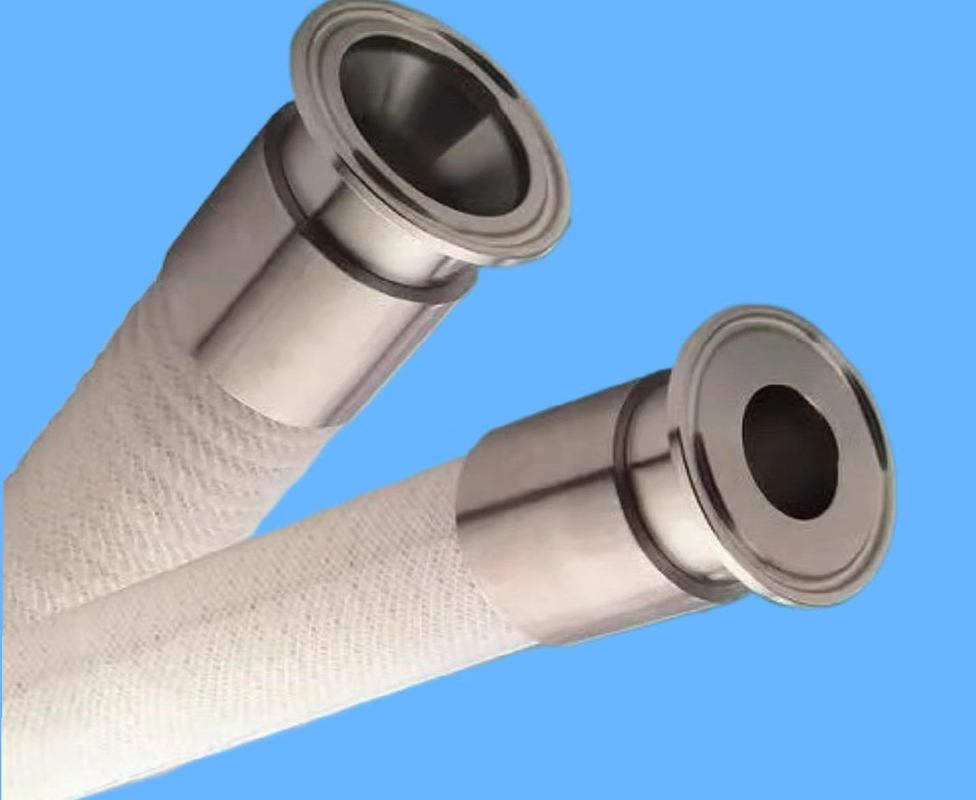 FEP FKM FVMQ Lined Silicone Hose with 316 Stainless Steel Wire Reinforcement for Chemical Oil Solvent Pharmaceutical Transfer