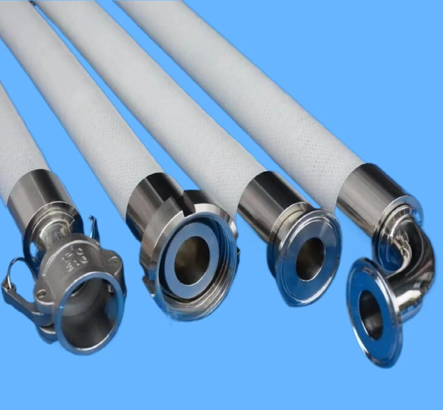 Food Grade Platinum Cured Double Layer 316 Stainless Steel Wire Reinforced Silicone Hose for High Pressure Vacuum Food Beverage Pharmaceutical Transfer