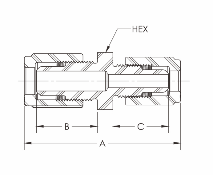PFA Straight Union Reducer Flared Tube Fitting Chemical-Resistant Reducing Connector for Semiconductor, Chemical Processing and High-Purity Fluid Systems